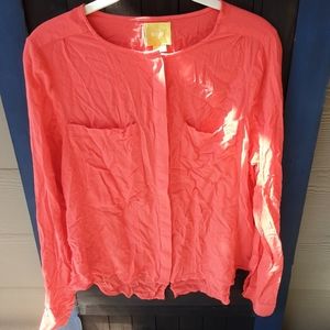 Anthropologie orange blouse size 10.